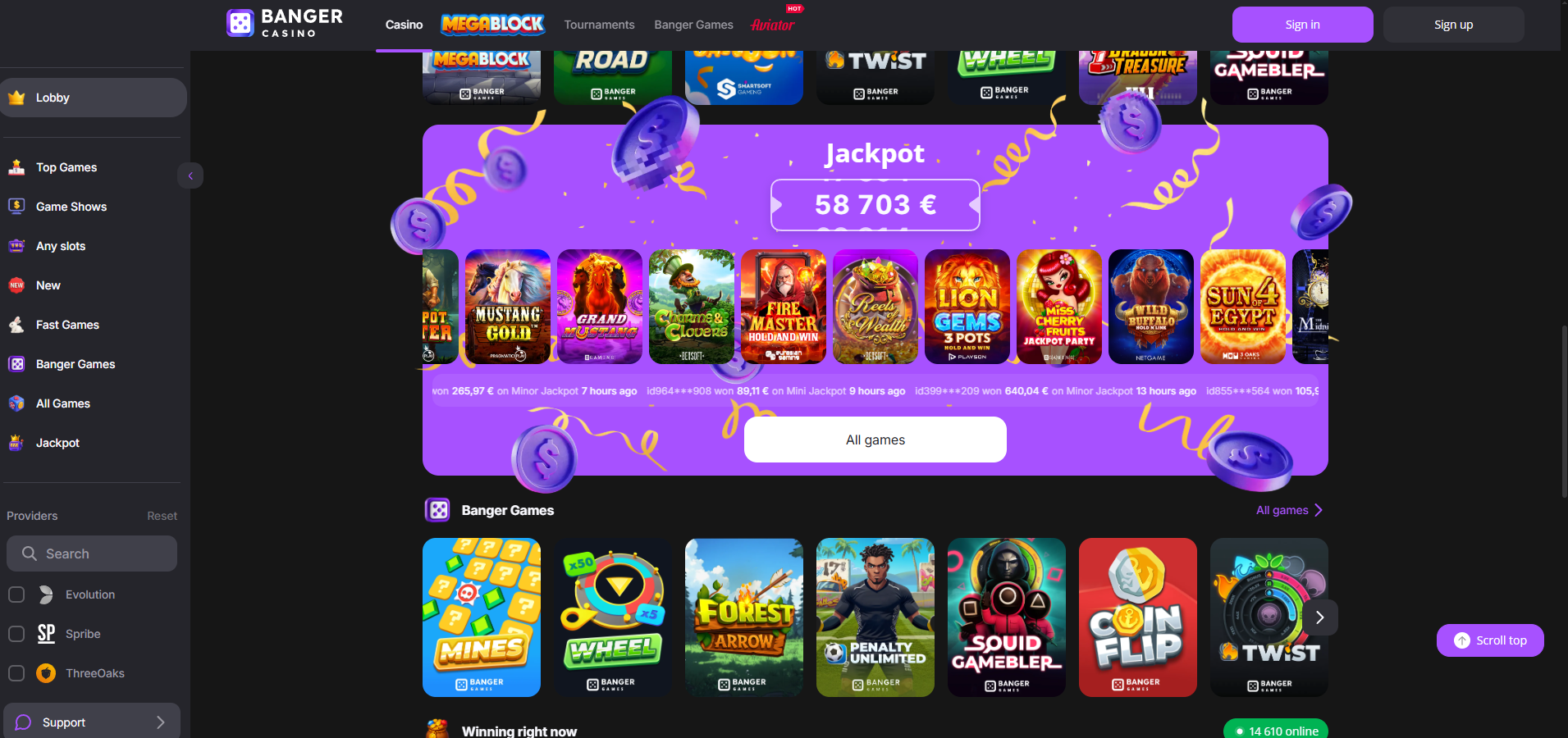 Banger Casino Bonus